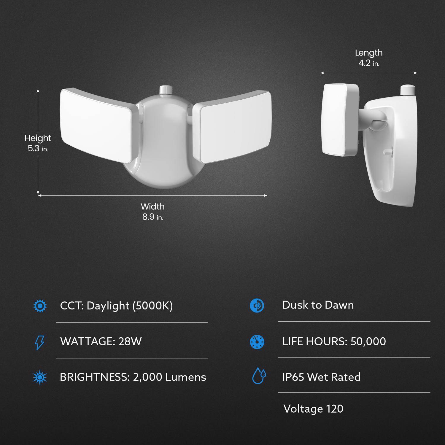 Feit LED Dusk to Dawn Hardwired LED White Security Floodlight