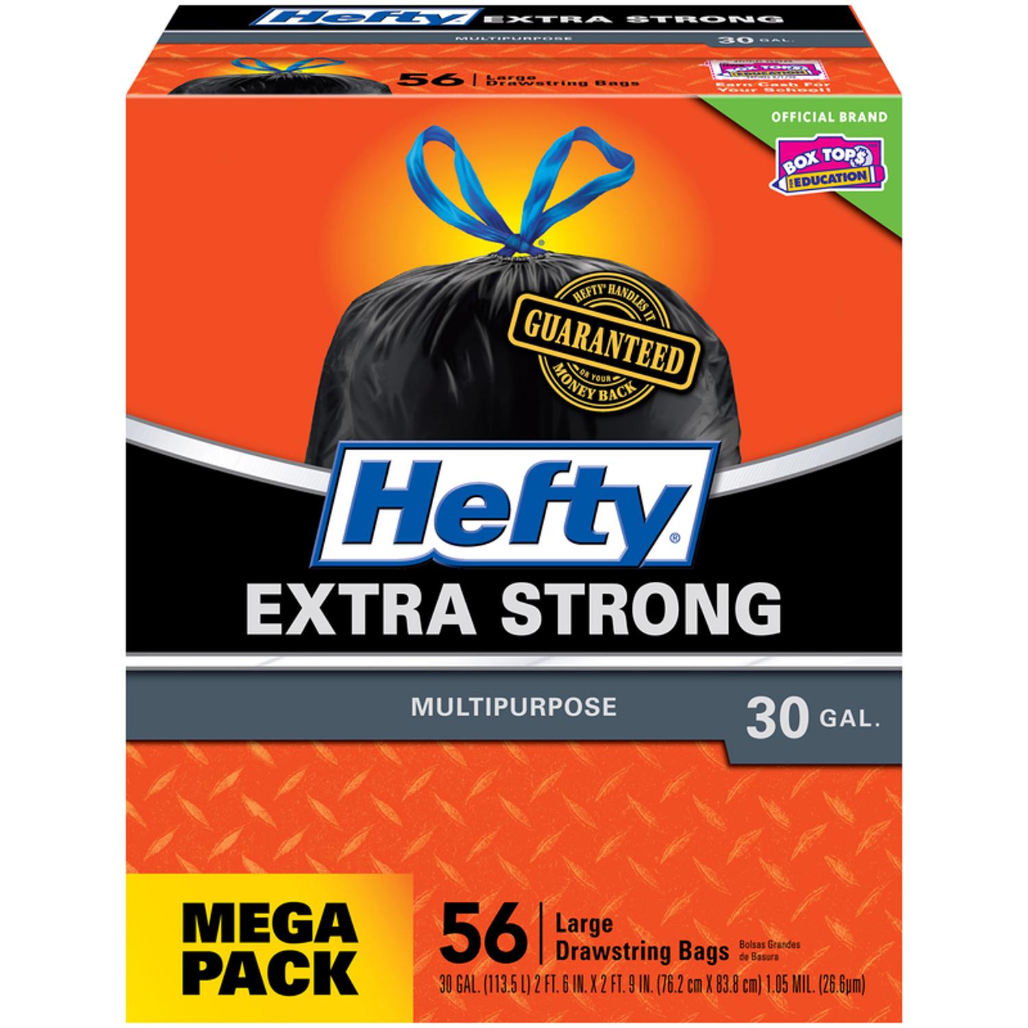 Hefty CinchSak 30 gal No Scent Scent Trash Bags Drawstring 56 pk 1.05 mil