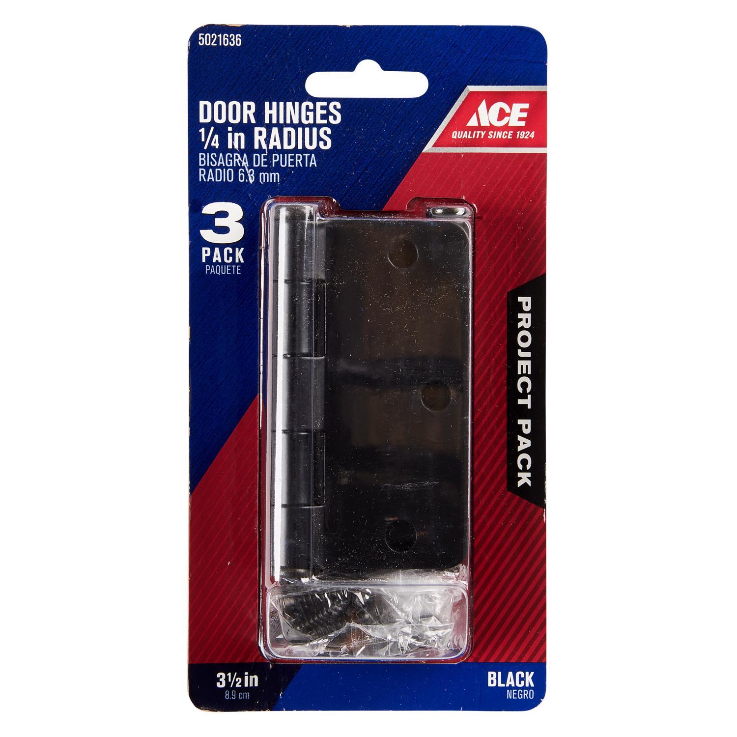 Ace 3-1/2 in. L Black Residential Door Hinge 3 pk