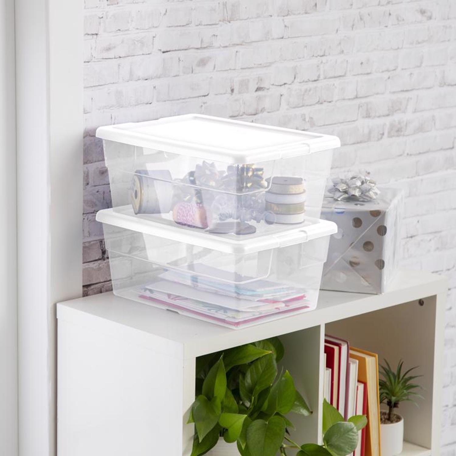 Sterilite Storage Box 16 Qt., 16.6 " L x 11.8 " W x 7 " H Clear