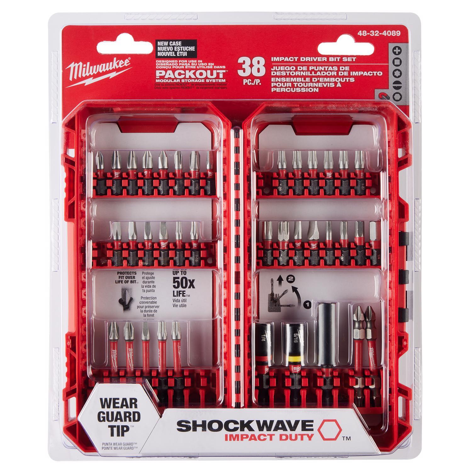 Milwaukee Assorted Impact Driver Bit Set Alloy Steel 38 pc