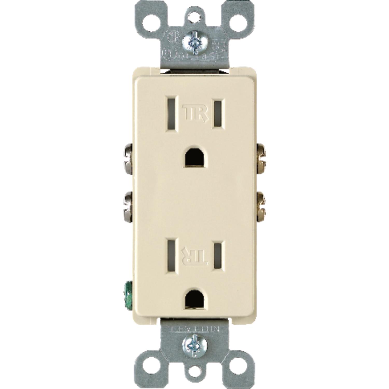 Leviton Decora 15 amps 125 V Duplex Ivory Outlet 5-15R 1 pk