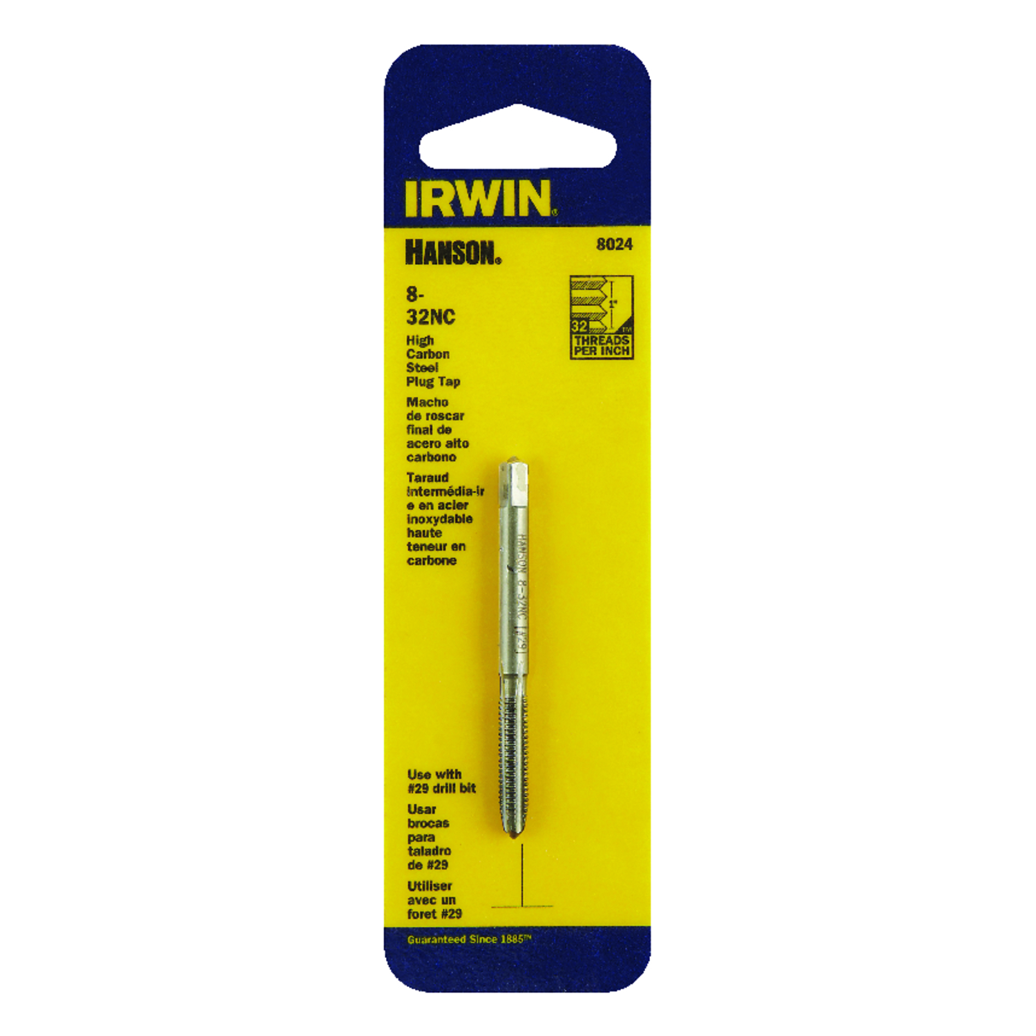 Irwin Hanson High Carbon Steel SAE Plug Tap 8-32 1 pc