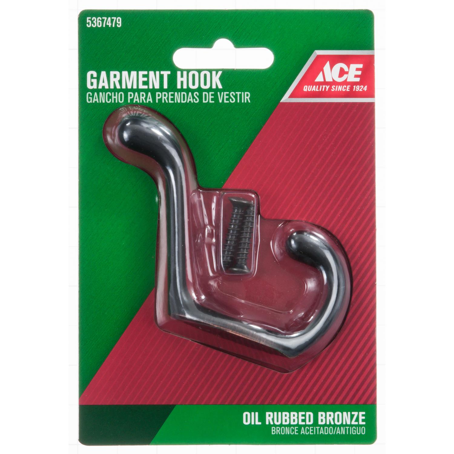 Ace 3 in. L Oil Rubbed Bronze Brown Brass Medium Heavy Duty Coat and Hat Hook 1 pk