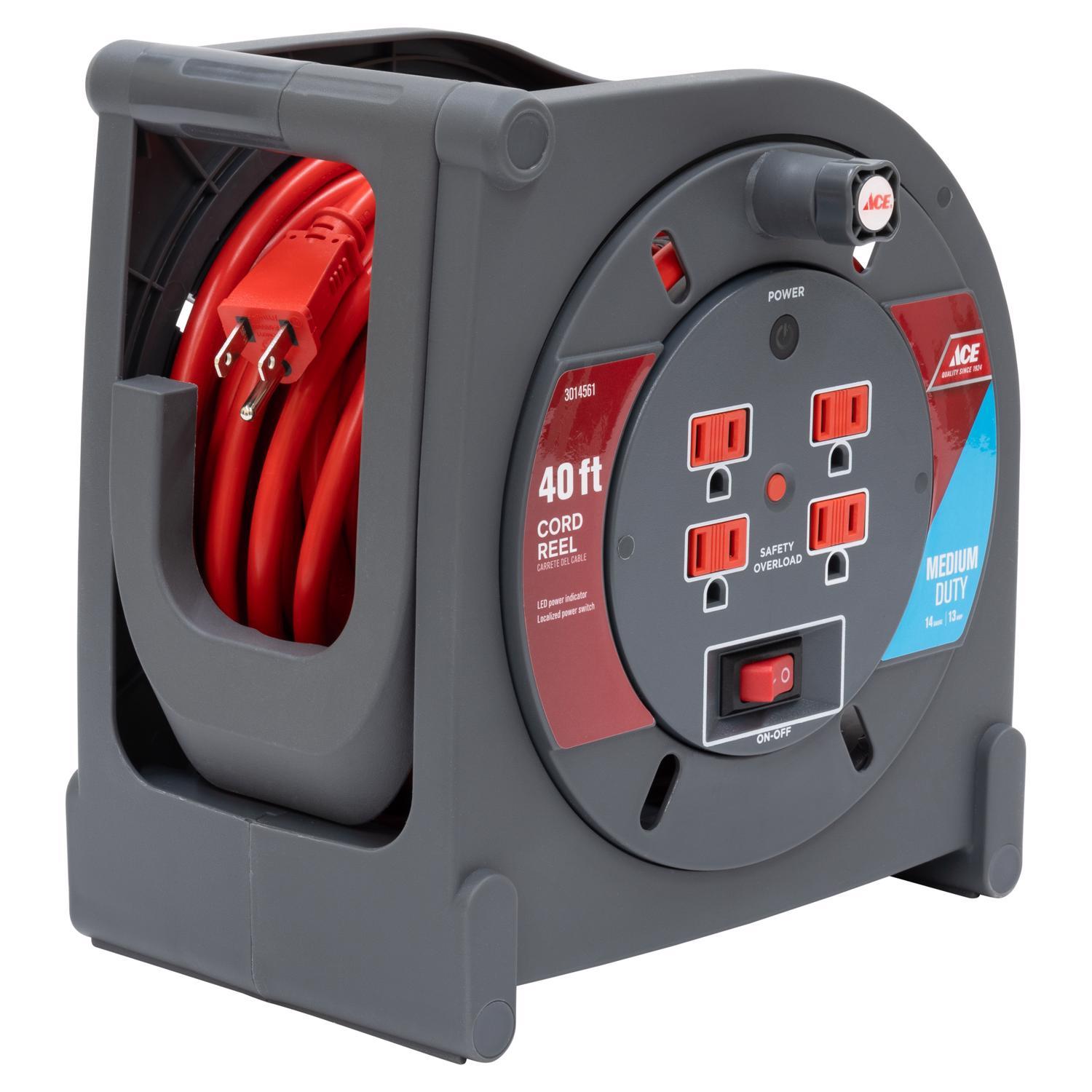 Ace 40 ft. L Plastic Cord Reel