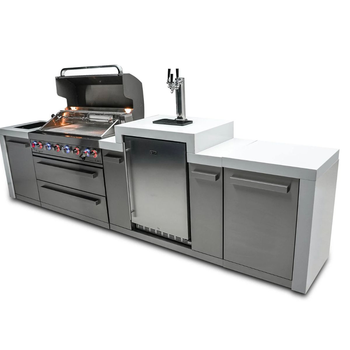 Mont Alpi 6-Burner Deluxe island with kegerator
