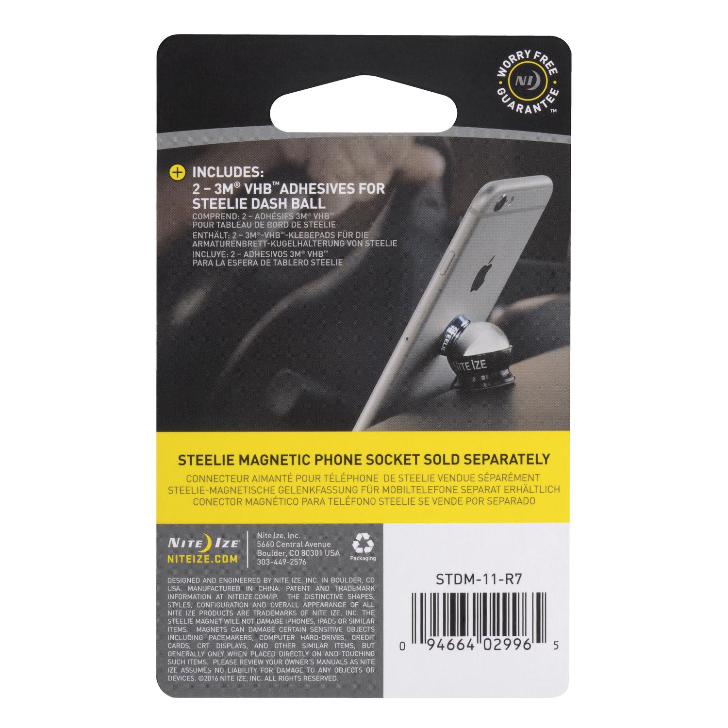 Nite Ize Steelie Black/Silver Cell Phone Car Mount For All Mobile Devices