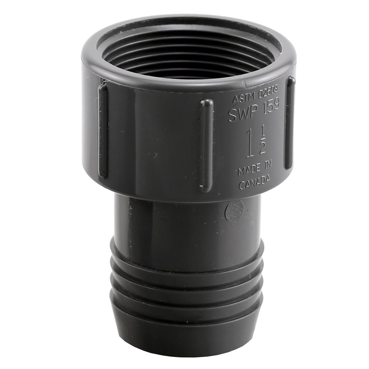 Boshart Industries Schedule 80 1-1/2 in. Insert in. X 1-1/2 in. D FPT Polypropylene Female Adapter 5