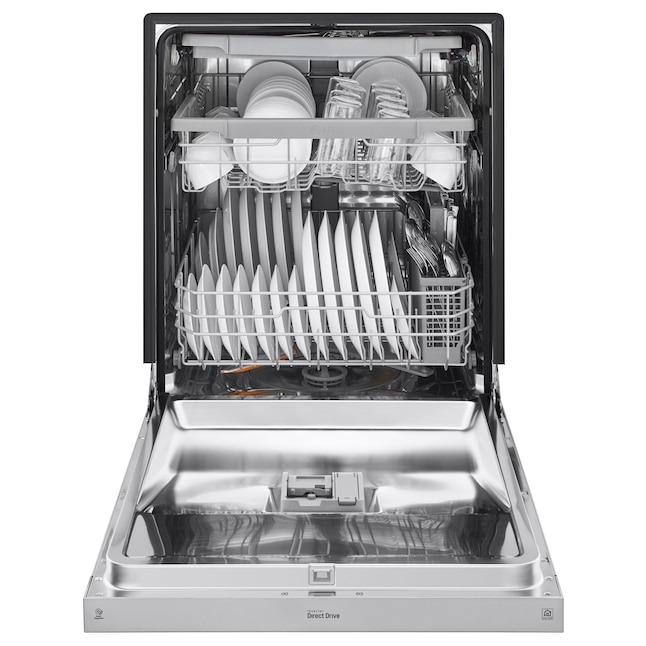 LG 24-in Front Control Built-in Dishwasher ( PrintProof Stainless Steel ) With Third Rack, QuadWash and Dynamic Dry , 48-Decibel