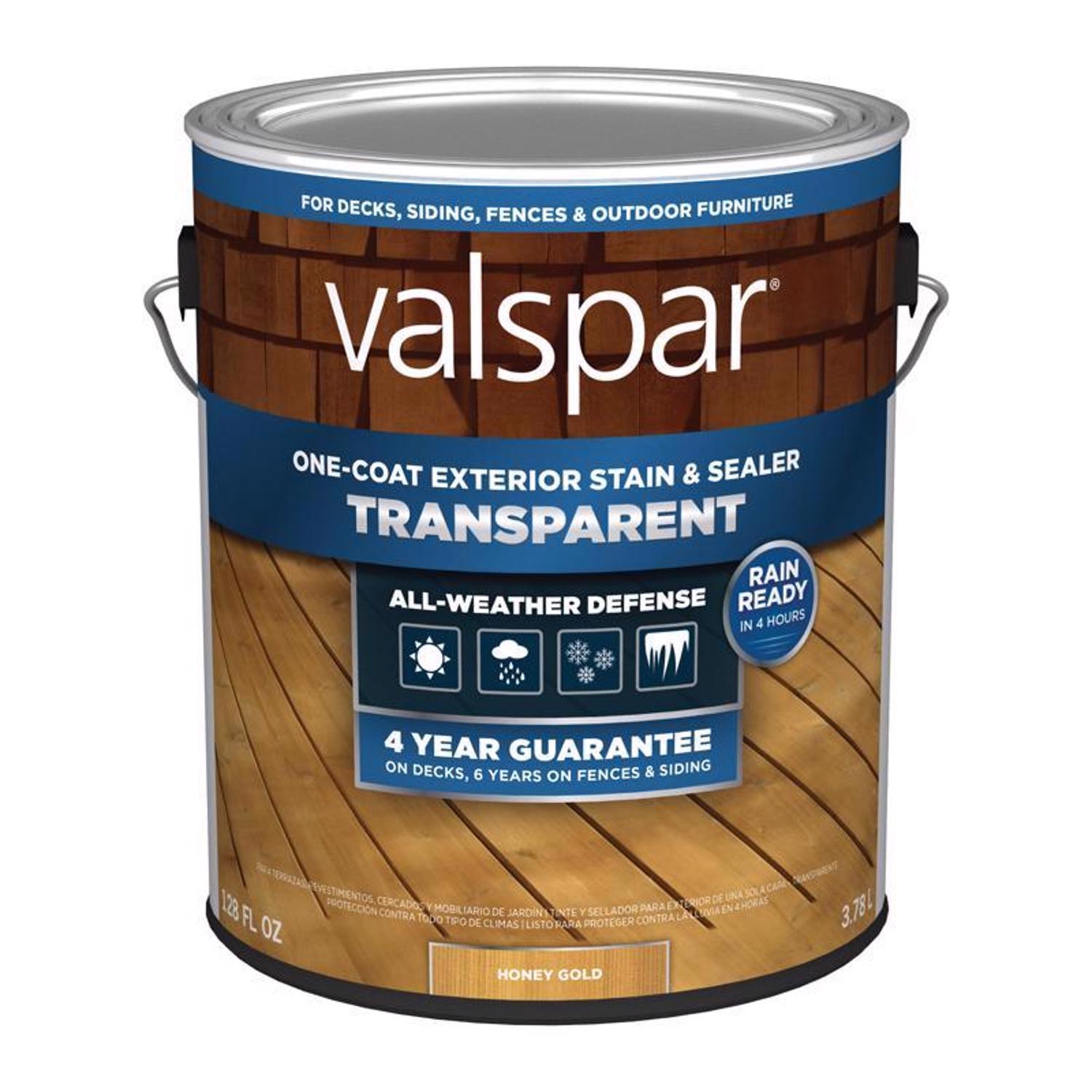 Valspar One-Coat Transparent Honey Gold Water-Based Acrylic Stain and Sealer 1 gal