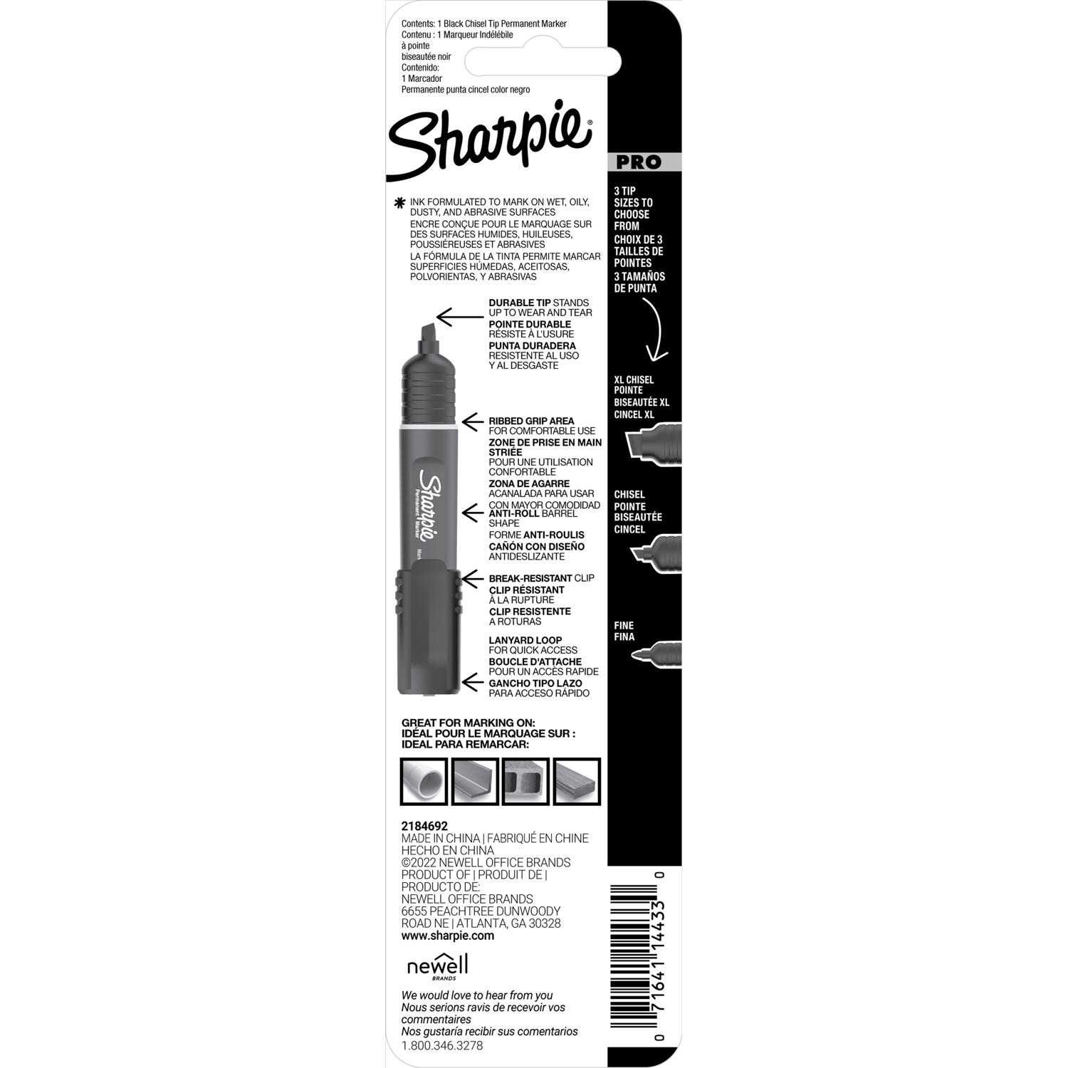 Sharpie Pro Black Chisel Tip Permanent Marker 1 Pack