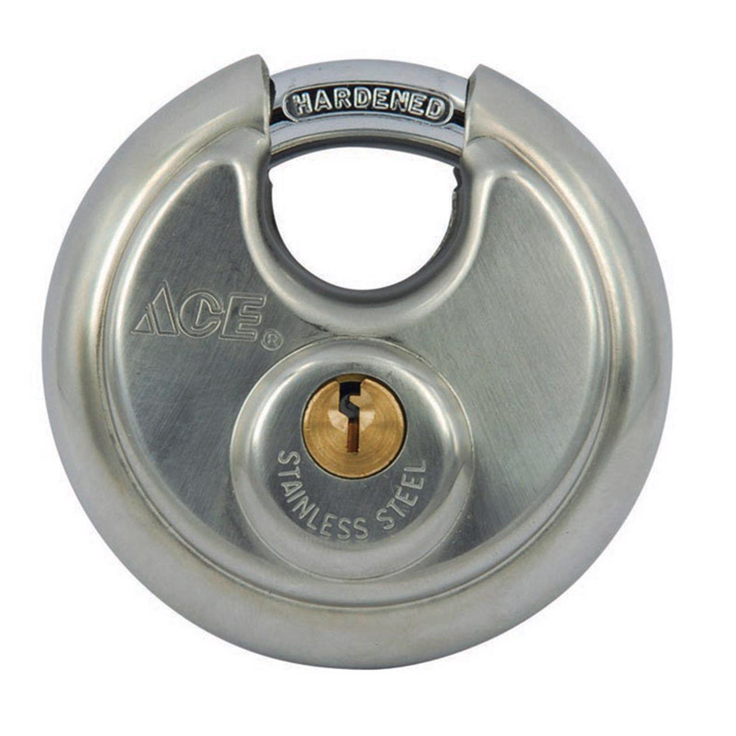 Ace 2-3/4 in. H X 2-3/4 in. W X 1-1/16 in. L Stainless Steel 4-Pin Cylinder Shrouded Padlock