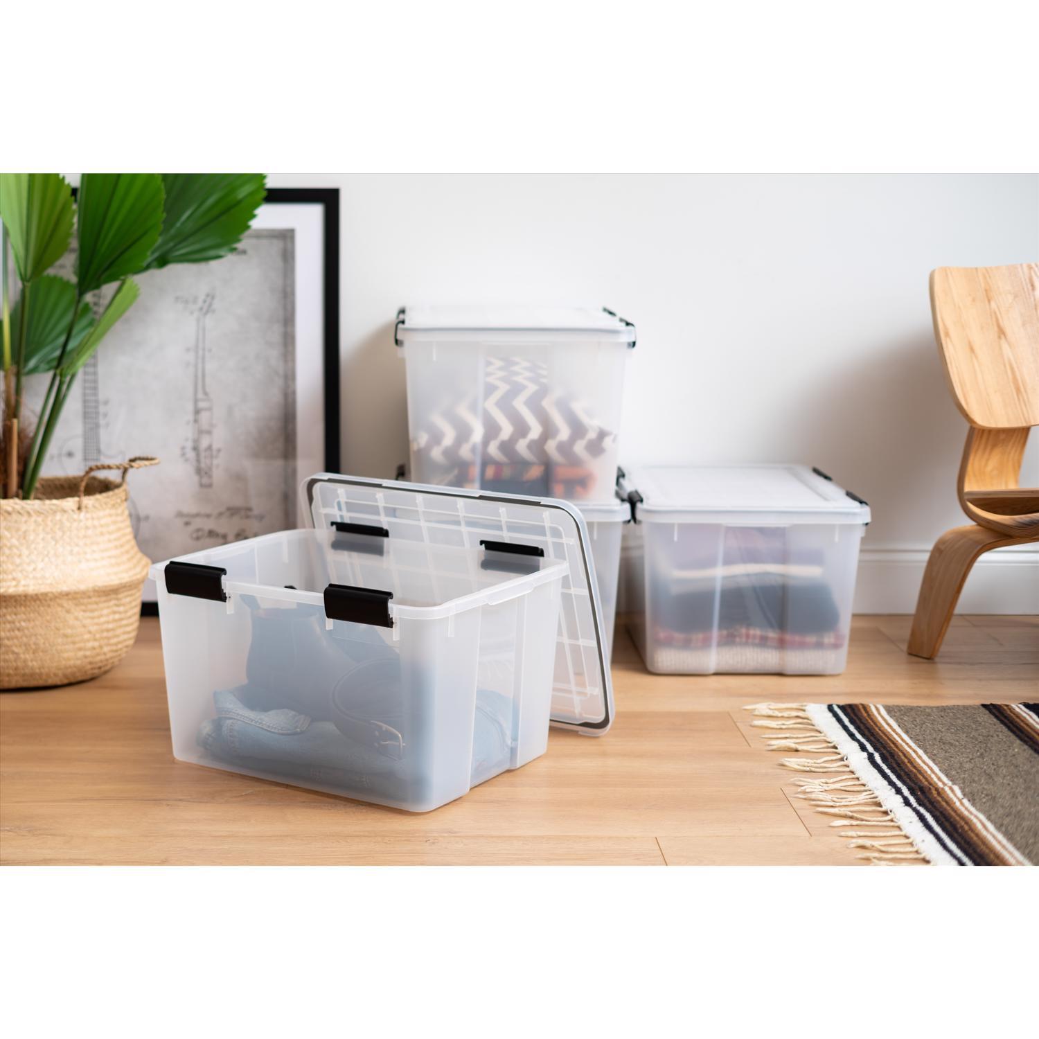 IRIS Weatherpro 46 qt Clear Storage Box 11.75 in. H X 15.75 in. W X 19.7 in. D Stackable