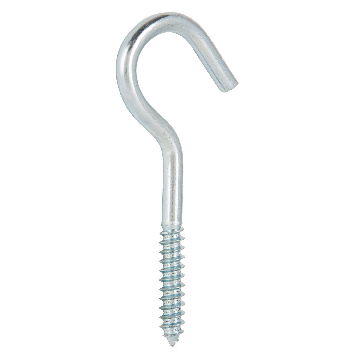 Ace Small Zinc-Plated Silver Steel 4.0625 in. L Ceiling Hook 100 lb 2 pk