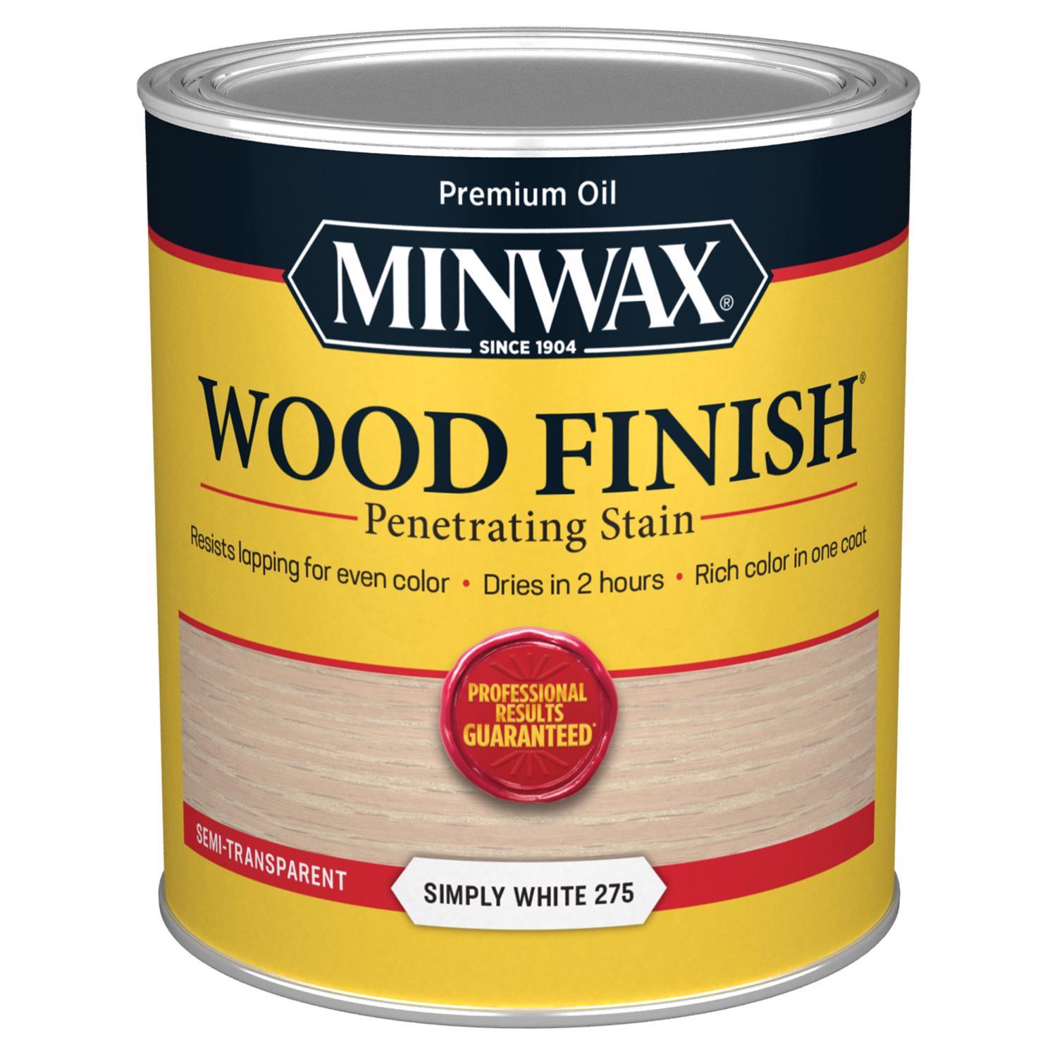 Minwax Wood Finish Semi-Transparent Simply White Oil-Based Penetrating Wood Finish 1 qt