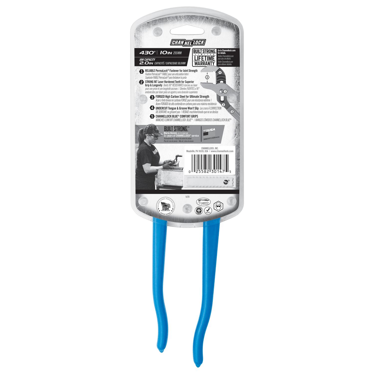 Channellock 10 in. Carbon Steel Tongue and Groove Pliers