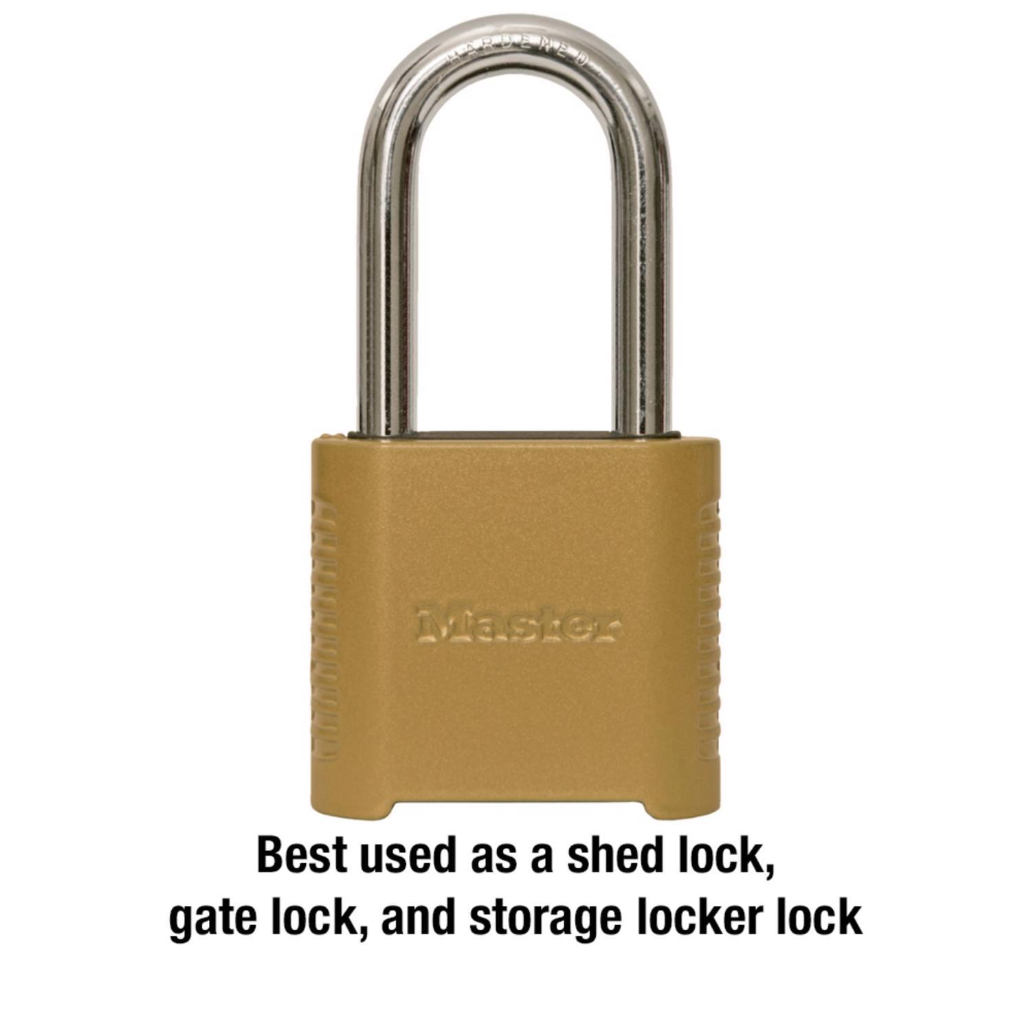 Master Lock 1.13 in. H X 2 in. W X 6.5 in. L Steel 4-Digit Combination Combination Padlock