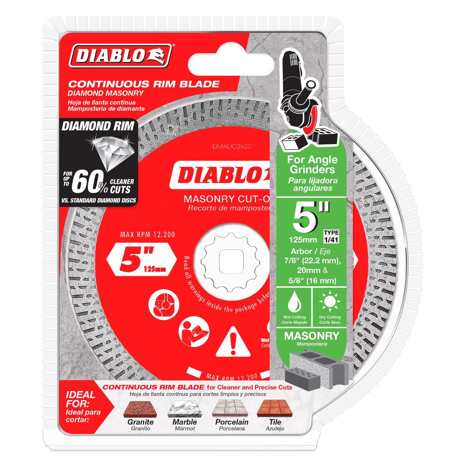 Diablo 5 in. D X 7/8 in. Diamond Masonry Cut-Off Disc 1 pk