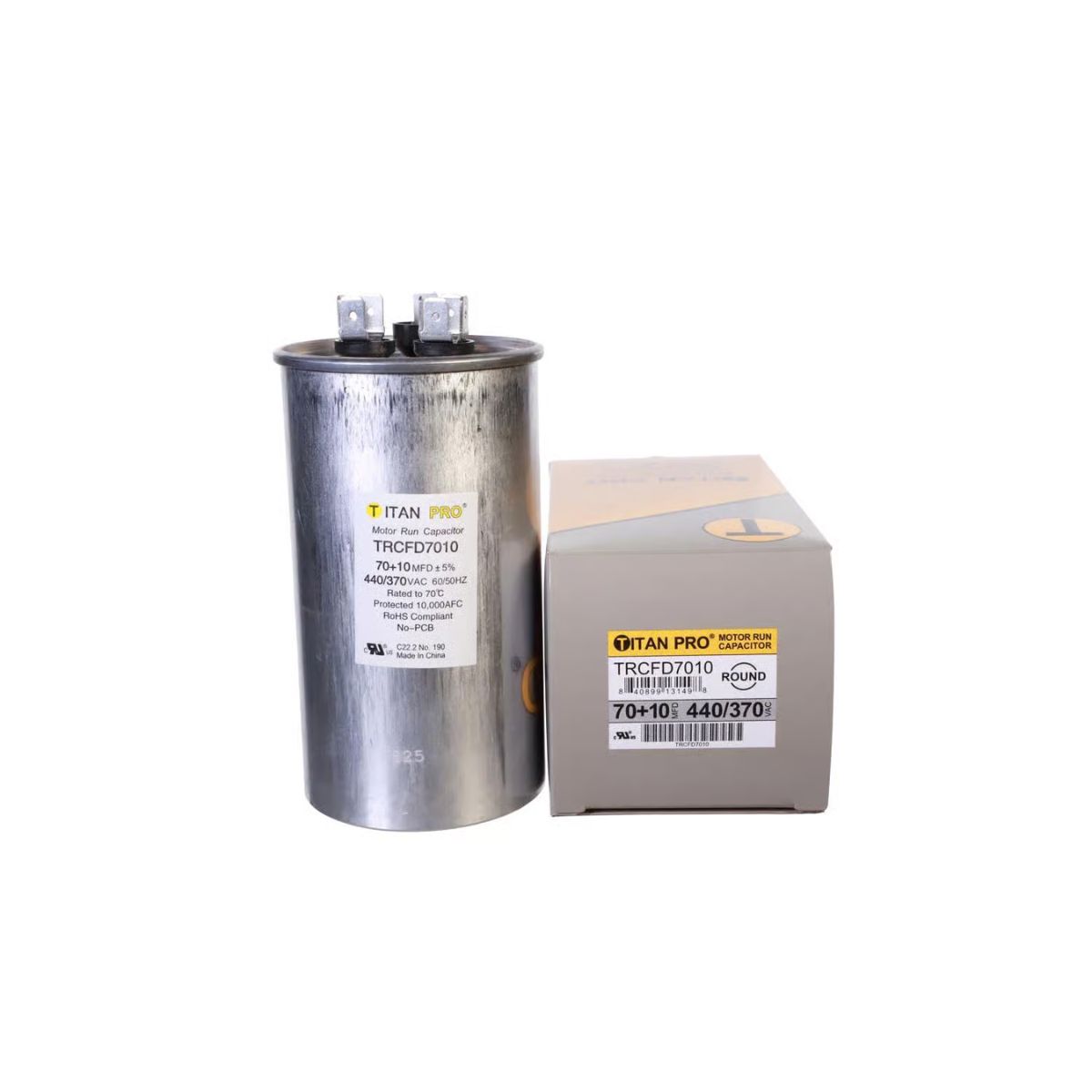 Titan Pro 70+10 MFD 440 V Round Run Capacitor