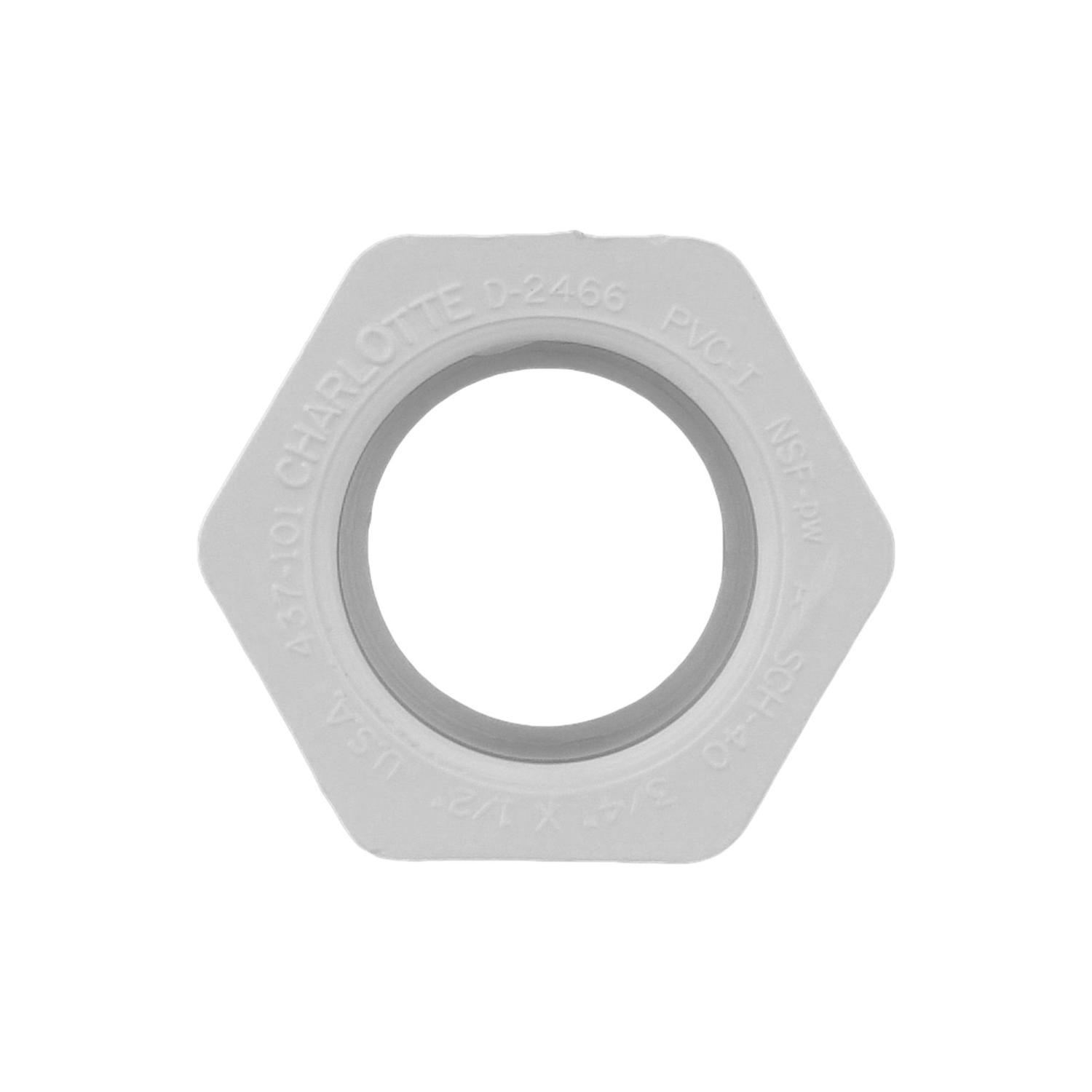 Charlotte Pipe Schedule 40 3/4 in. Spigot X 1/2 in. D Slip PVC Reducing Bushing 1 pk