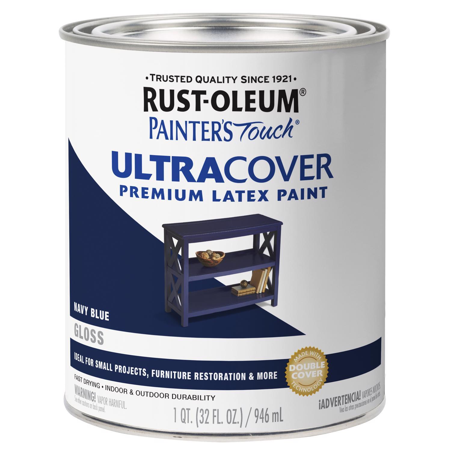 Rust-Oleum Painters Touch Ultra Cover Gloss Navy Blue Water-Based Acrylic Ultra Cover Paint 1 qt