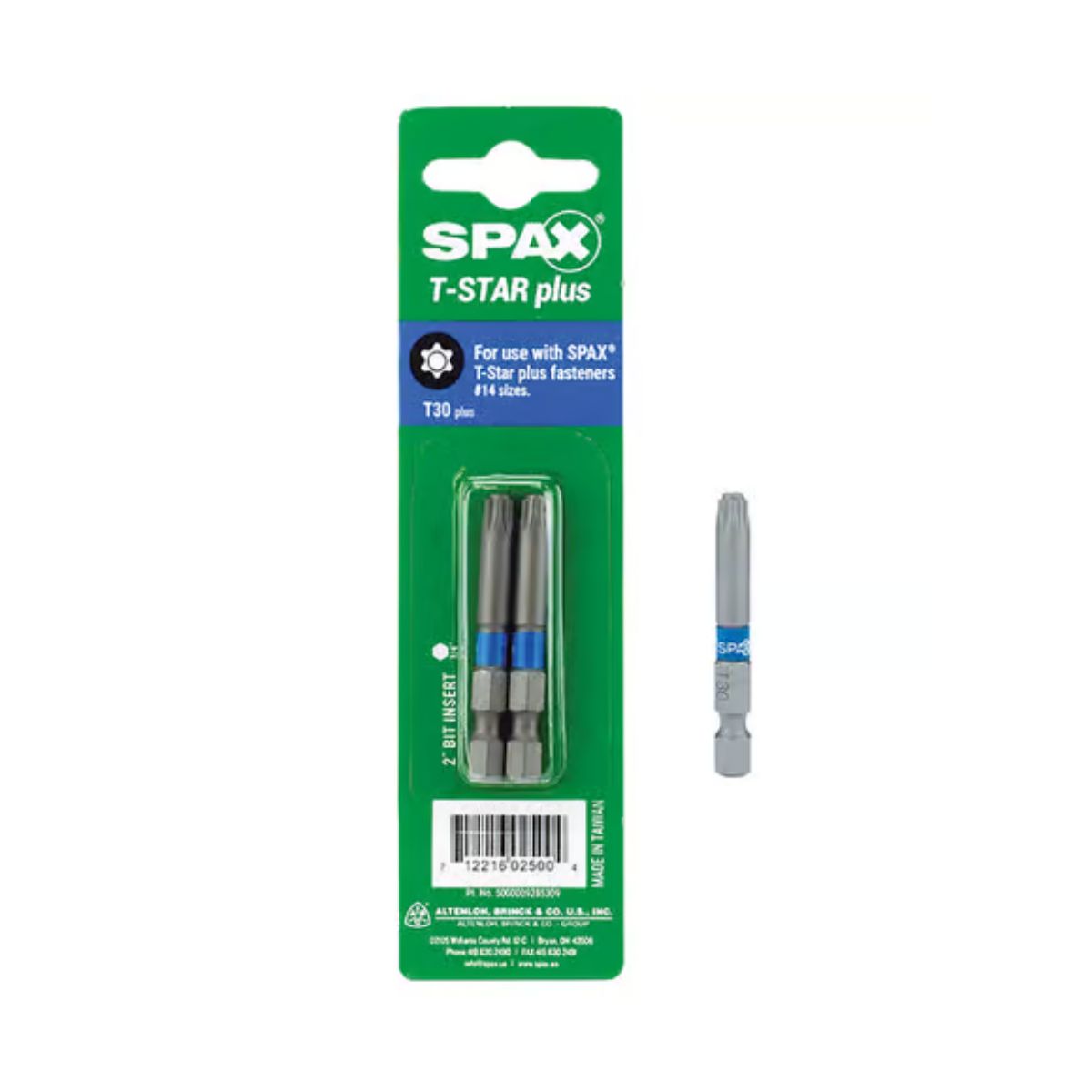 SPAX T30 X 2 in. L Steel Drill and Driver Bit Hex Shank 2 pk