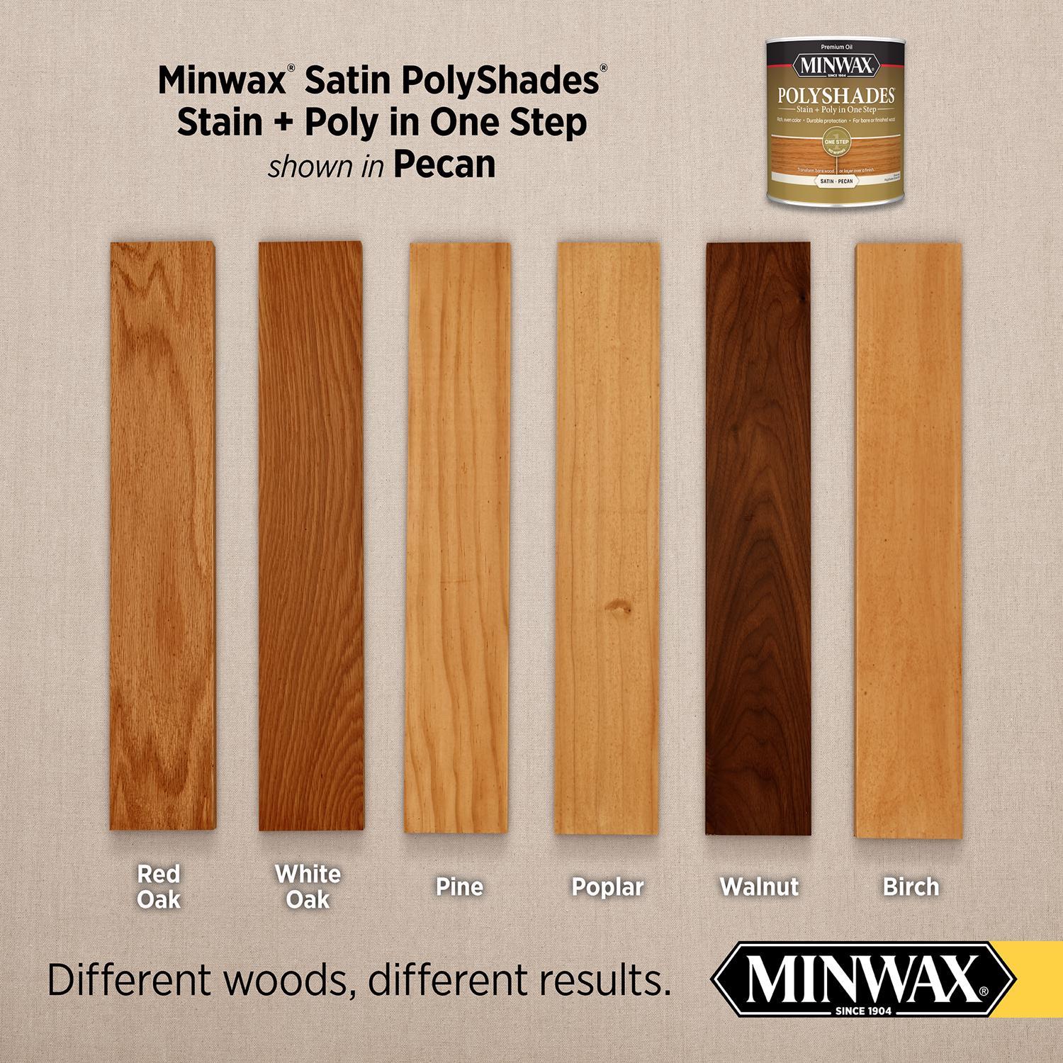 Minwax PolyShades Semi-Transparent Satin Pecan Oil-Based Stain/Polyurethane Finish 1 qt