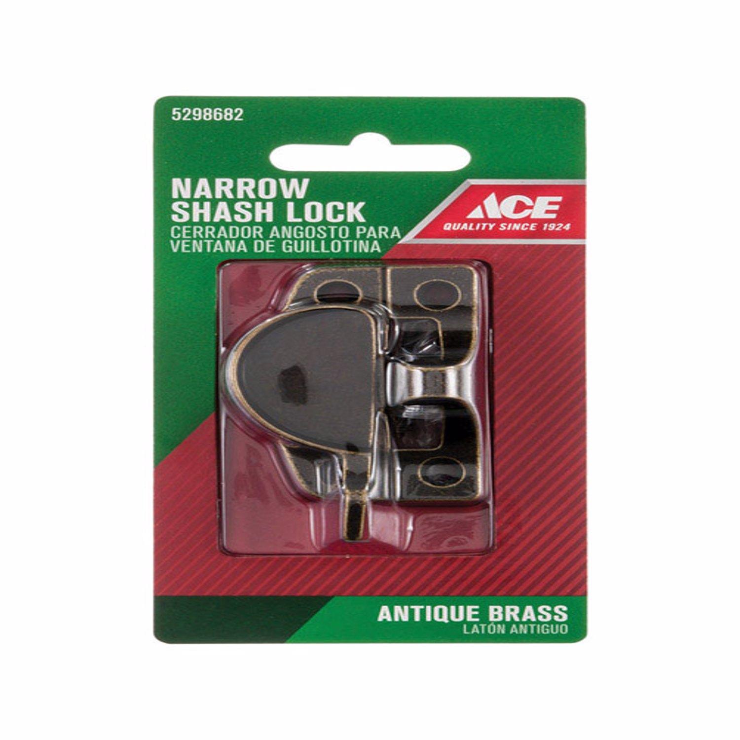 Ace Antique Brass Brass Narrow Sash Lock 1 pk