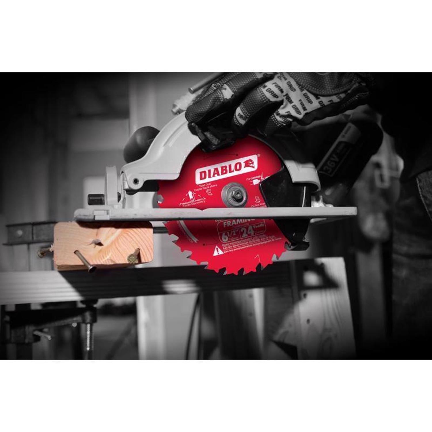 Diablo Tracking Point 6-1/2 in. D X 5/8 in. TiCo Hi-Density Carbide Framing Blade 24 teeth 1 pk