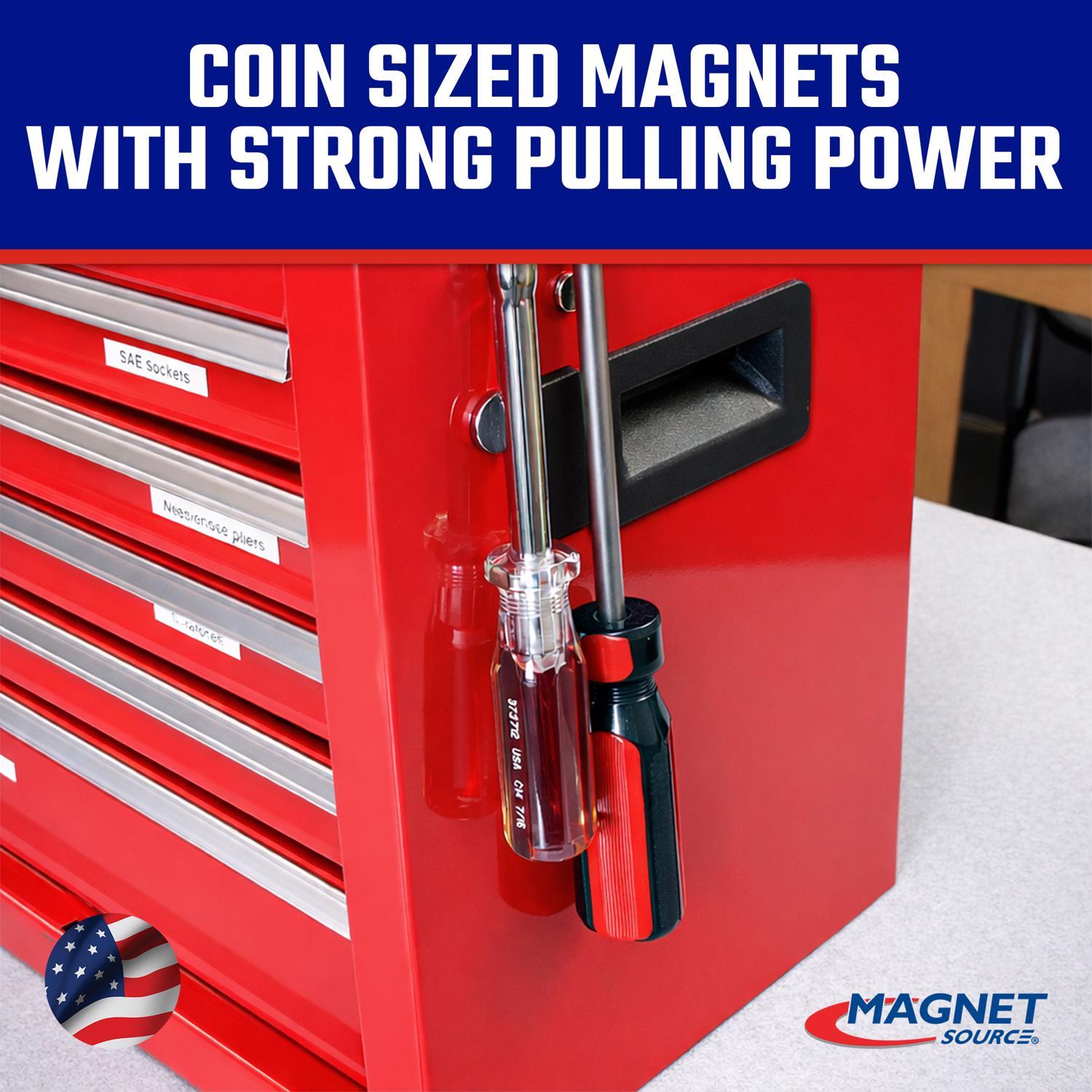 Magnet Source.118 in. L X.472 in. W Silver Super Disc Magnets 4.3 lb. pull 6 pc