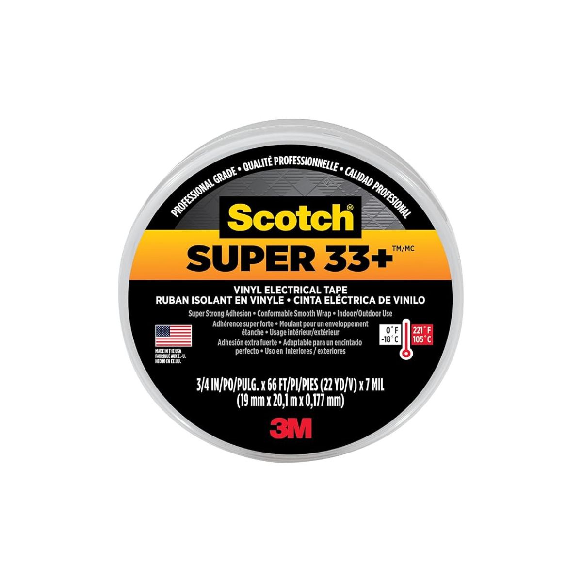 Scotch 3/4 W x 66 ft. L Black Vinyl Electrical Tape