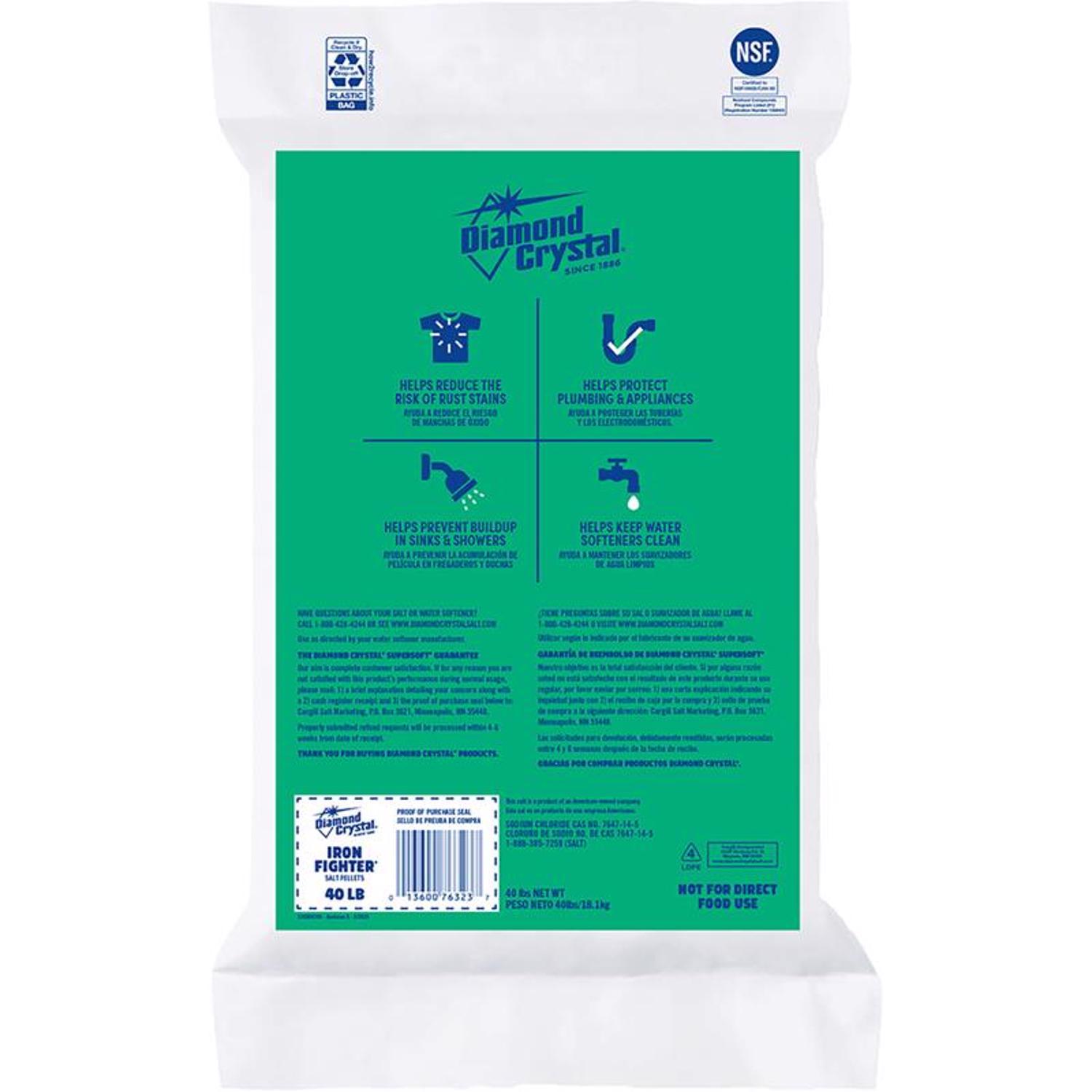 Diamond Crystal Iron Fighter Water Softener Salt Pellets 40 lb