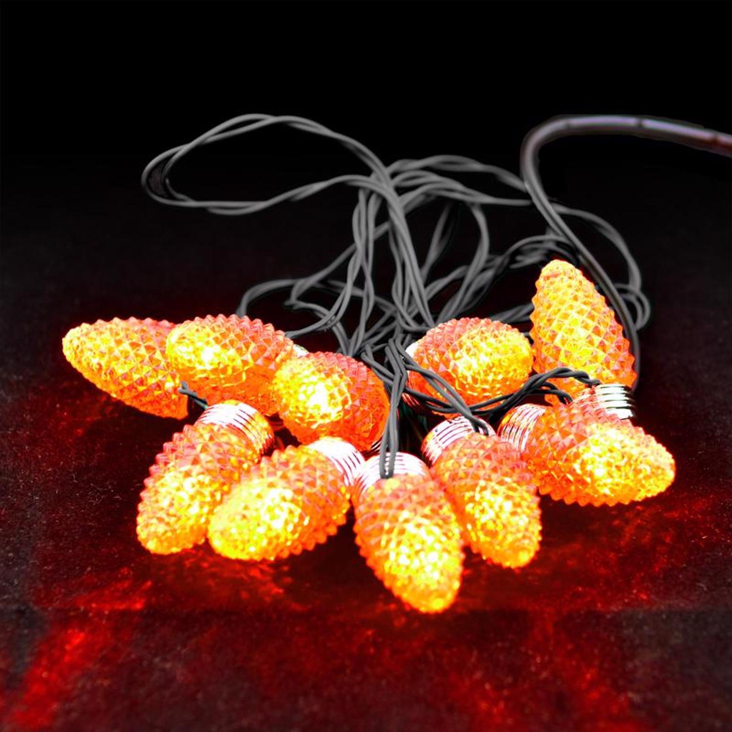 Magic Seasons Orange/Purple 9 in. Prelit String Lights