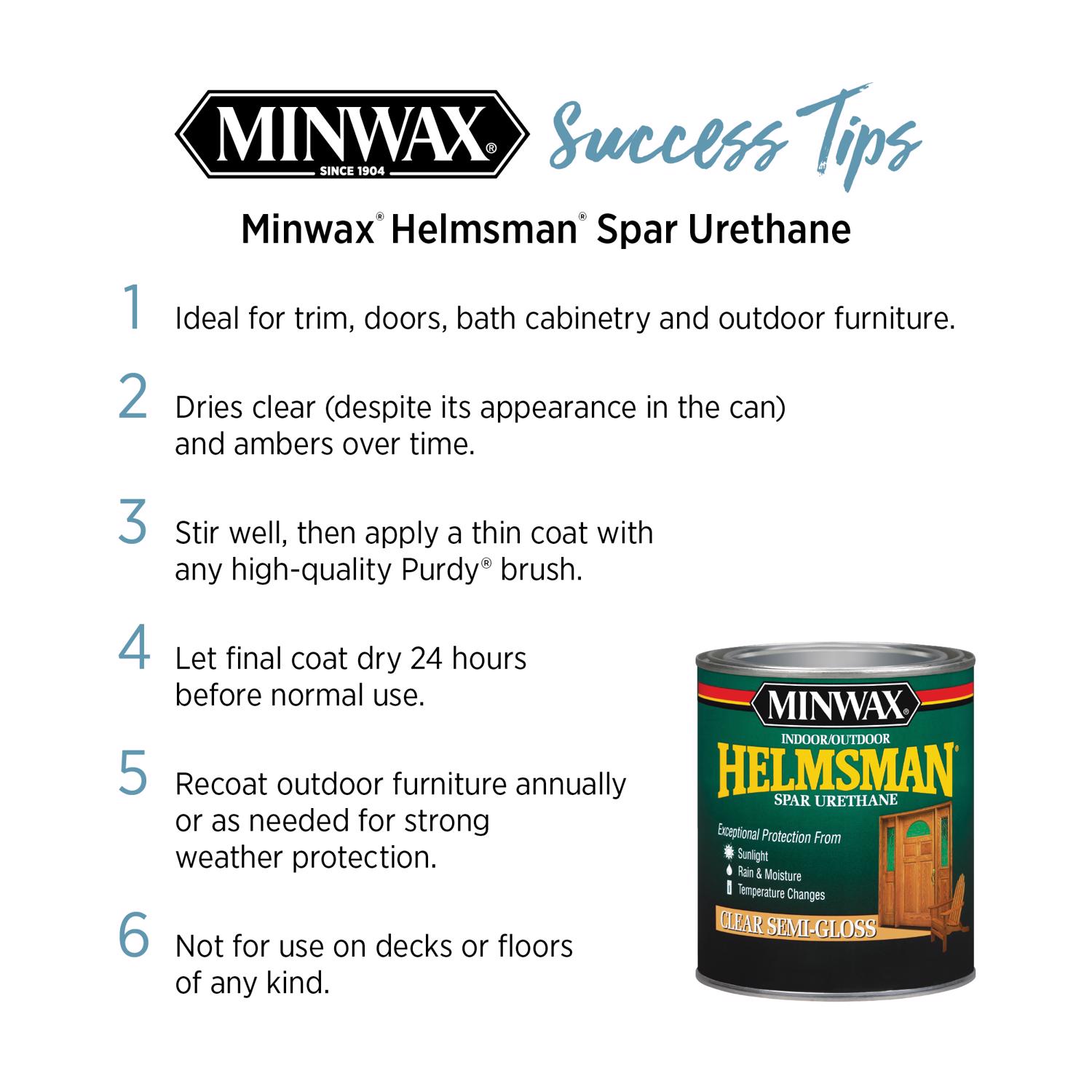 Minwax Helmsman Satin Clear OilBased Spar Urethane 1 gal Stine Home