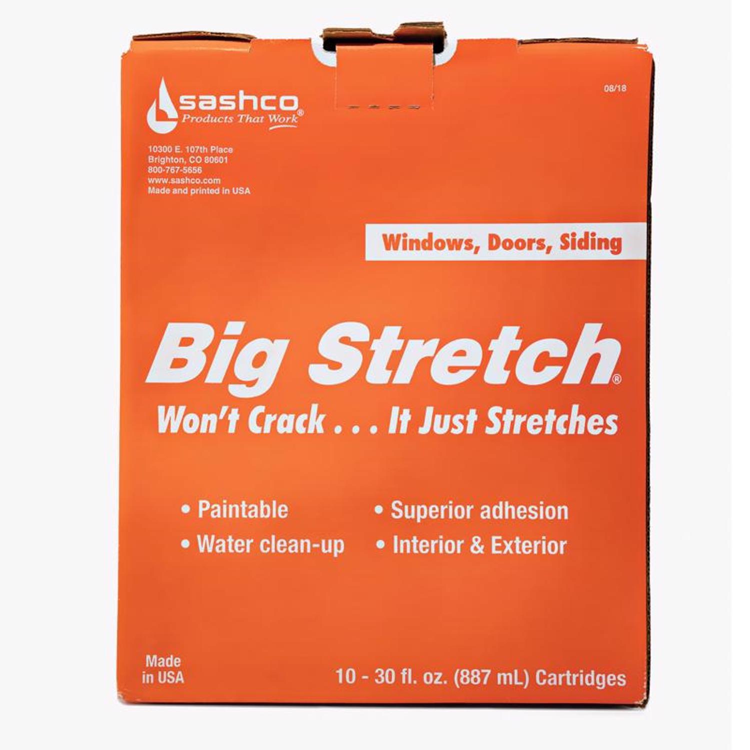 Sashco Big Stretch Black Elastomeric Acrylic Latex Door/Siding/ Window Caulk Sealant 10.5 oz.