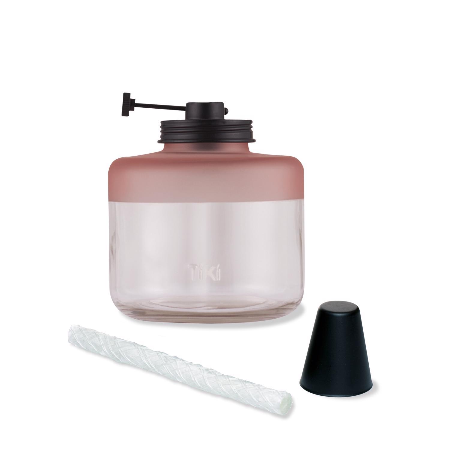 TIKI Adjustable Flame Pink Glass 6.5 in. Tabletop Torch 1 pc