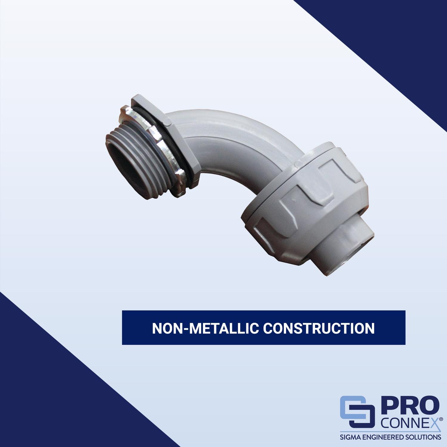 Sigma Engineered Solutions ProConnex 1/2 in. D Plastic 90 Degree Connector For Liquid Tight 1 pk