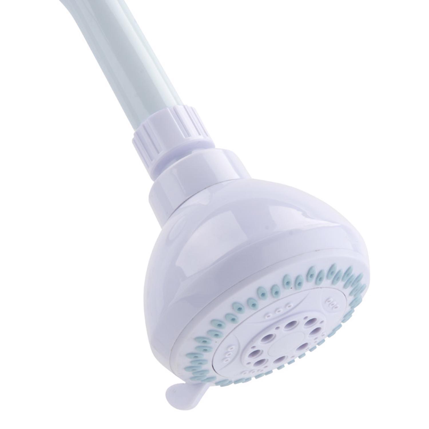 OakBrook White PVC 3 settings Wallmount Showerhead 1.8 gpm