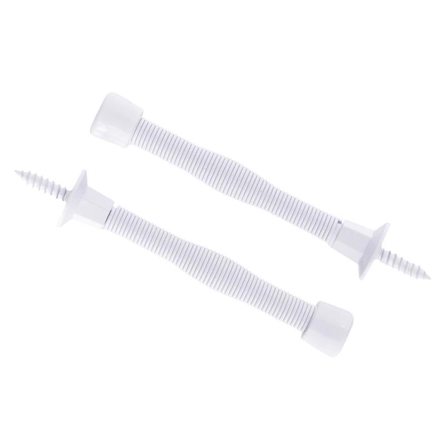 Ace 3 in. W Metal White Spring Door Stop Mounts to door and wall 0 in.