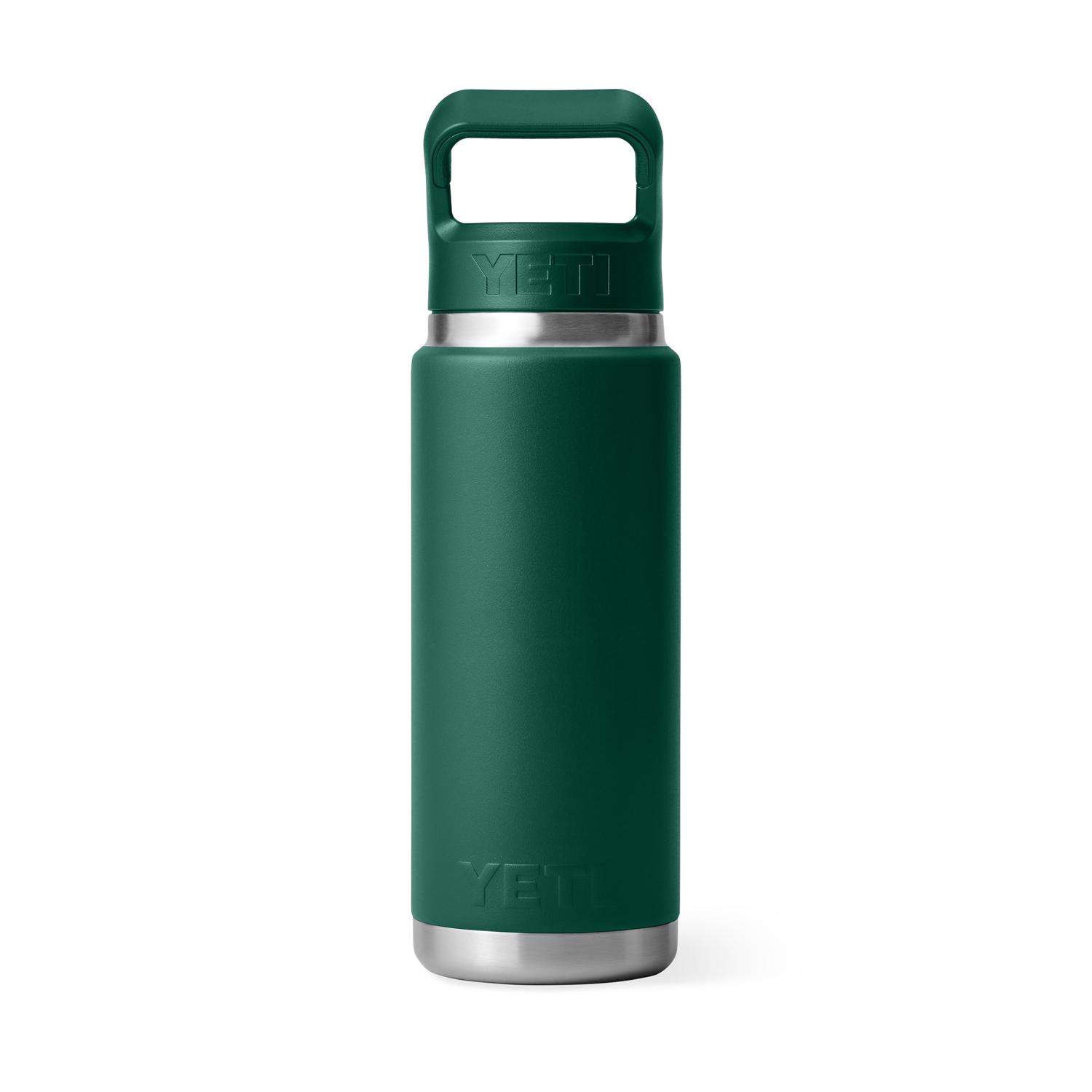YETI Rambler 26 oz Black Forest Green BPA Free Bottle with Straw Cap