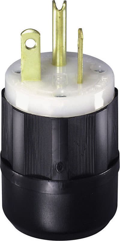 Leviton Industrial Nylon Ground/Straight Blade Plug 5-20P 18-10 AWG 2 Pole 3 Wire