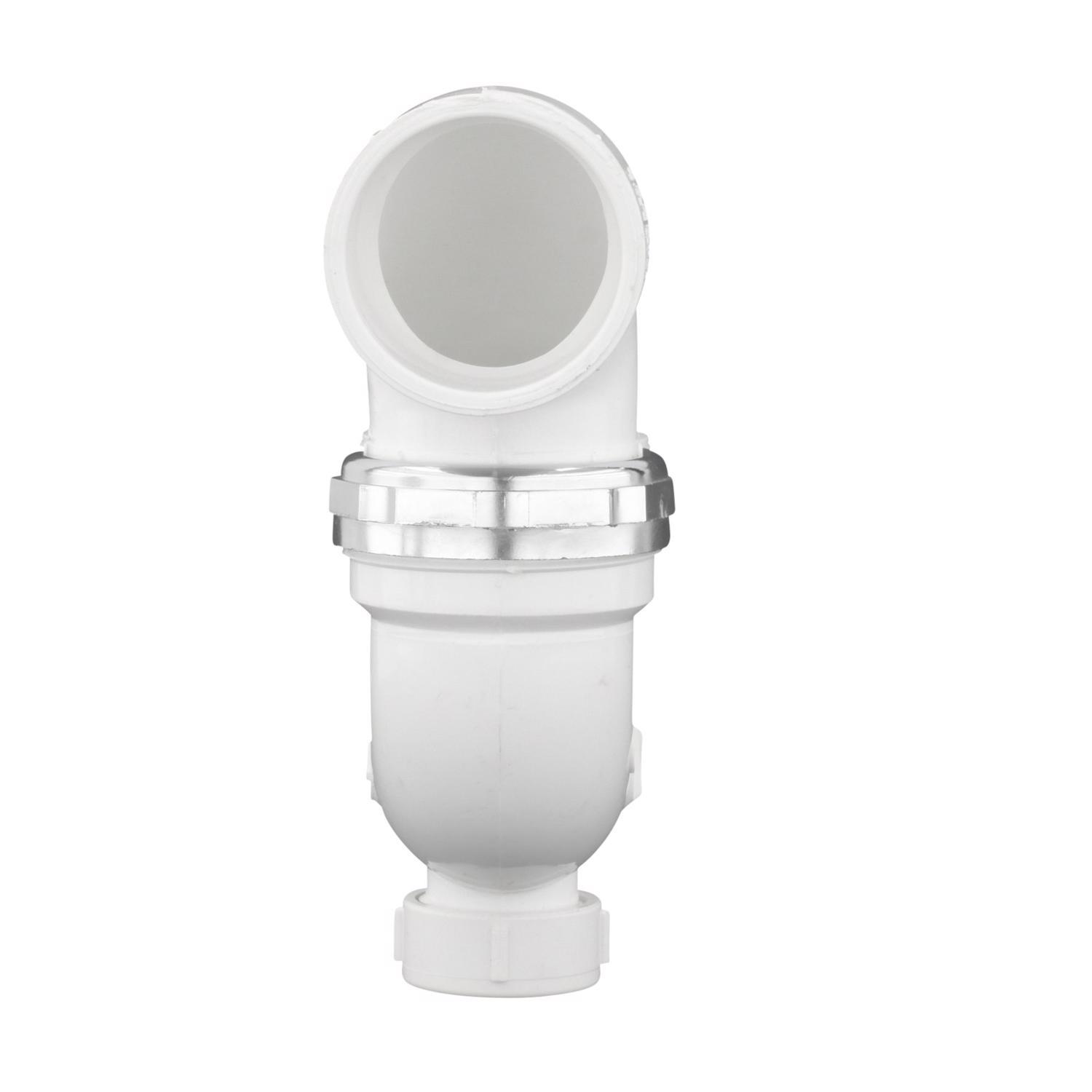 Charlotte Pipe 1-1/2 in. Hub X 1-1/2 in. D Hub PVC P-Trap with Clean Out 1 pk