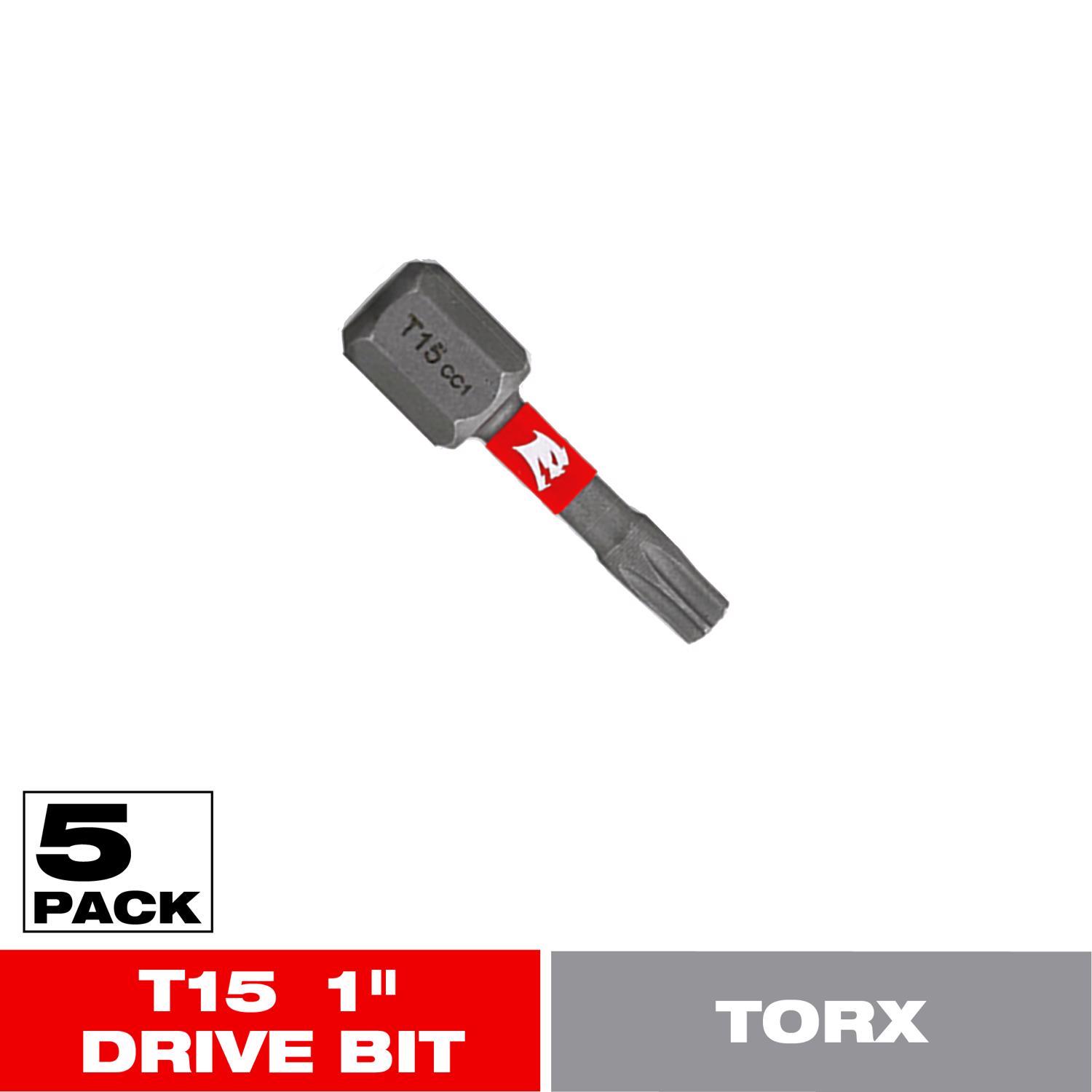 Diablo Torx #15 X 1 in. L Driver Bit Black Oxide 5 pk