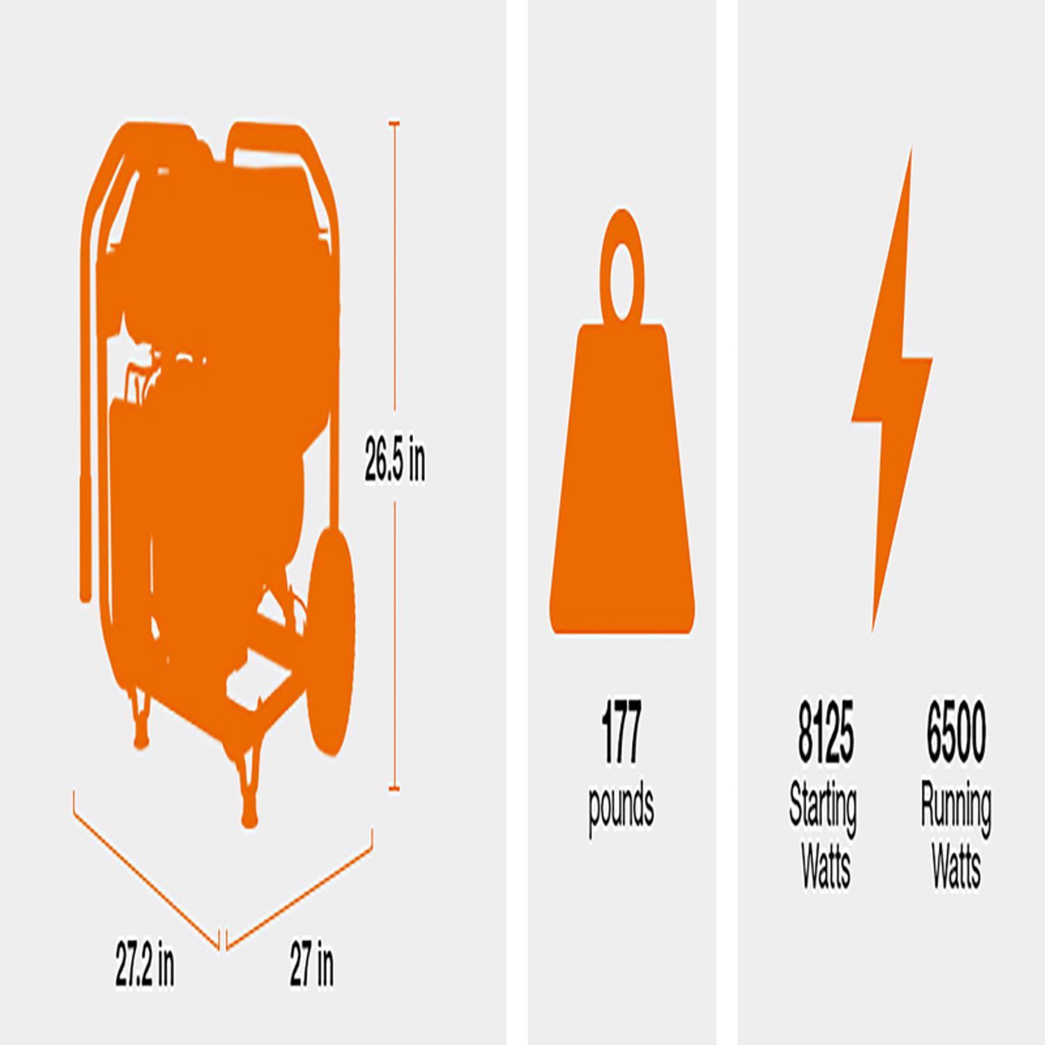 Generac GP Series 6500 W 120/240 V Gas Portable Portable Generator 6500 W