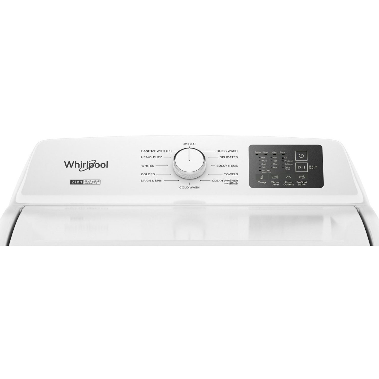 Whirlpool 4.8 - 4.9 Cu. Ft. Whirlpool  Top Load Washer with 2-in-1 Removable Agitator. -White (WTW4107SW)