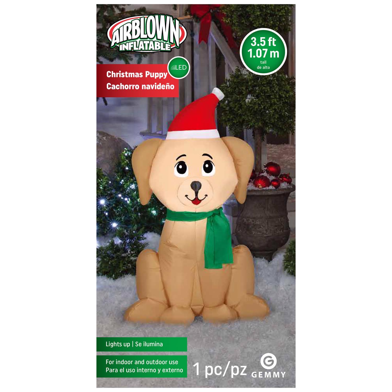 Gemmy Airblown Christmas Inflatable Golden Retriever 42 in. Inflatable