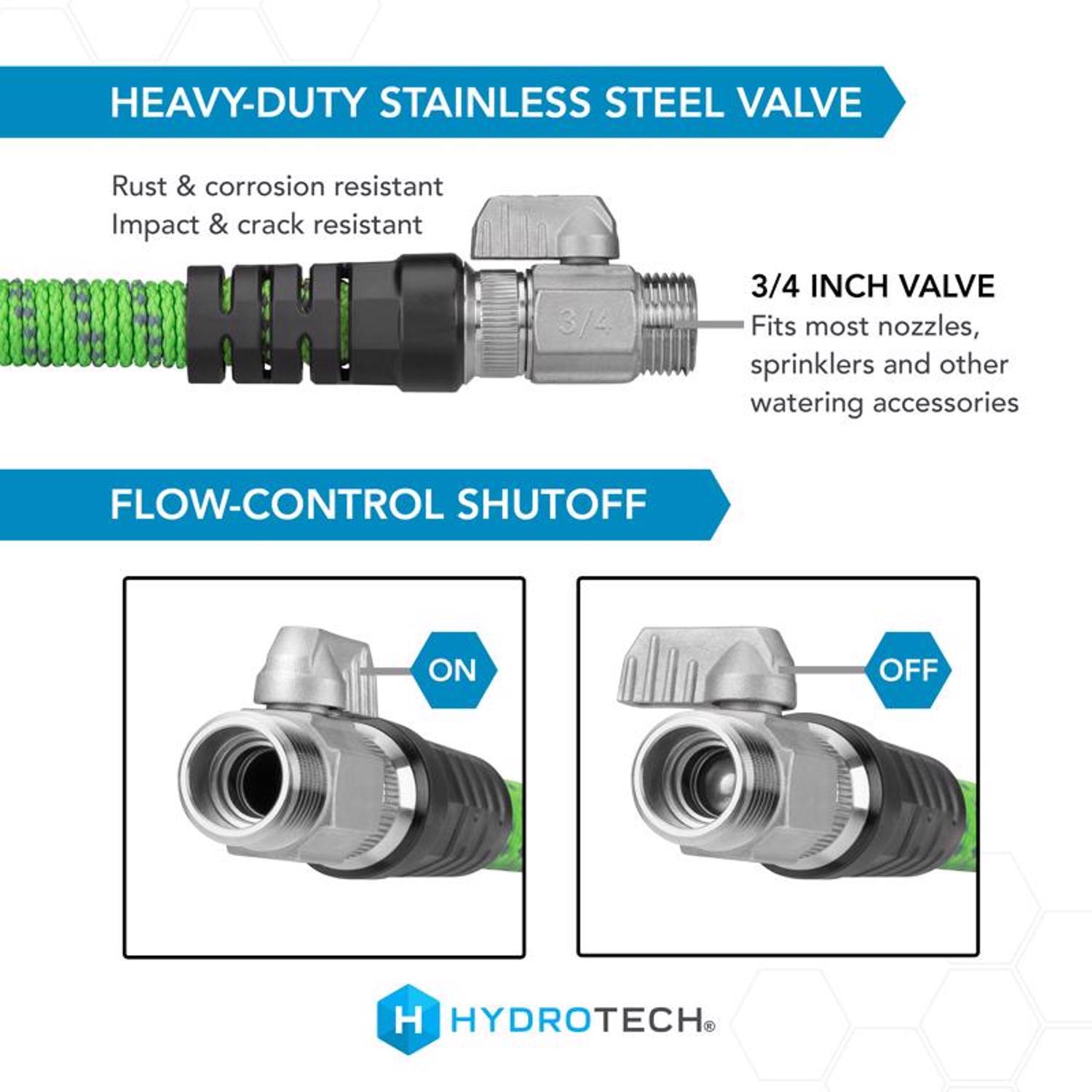 Hydrotech 3/4 in. D X 50 ft. L Heavy Duty Professional Grade Expandable Flexible Garden Hose