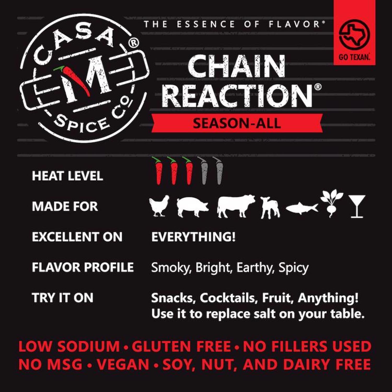 Casa M Spice Co Chain Reaction Season- All Seasoning 5 oz