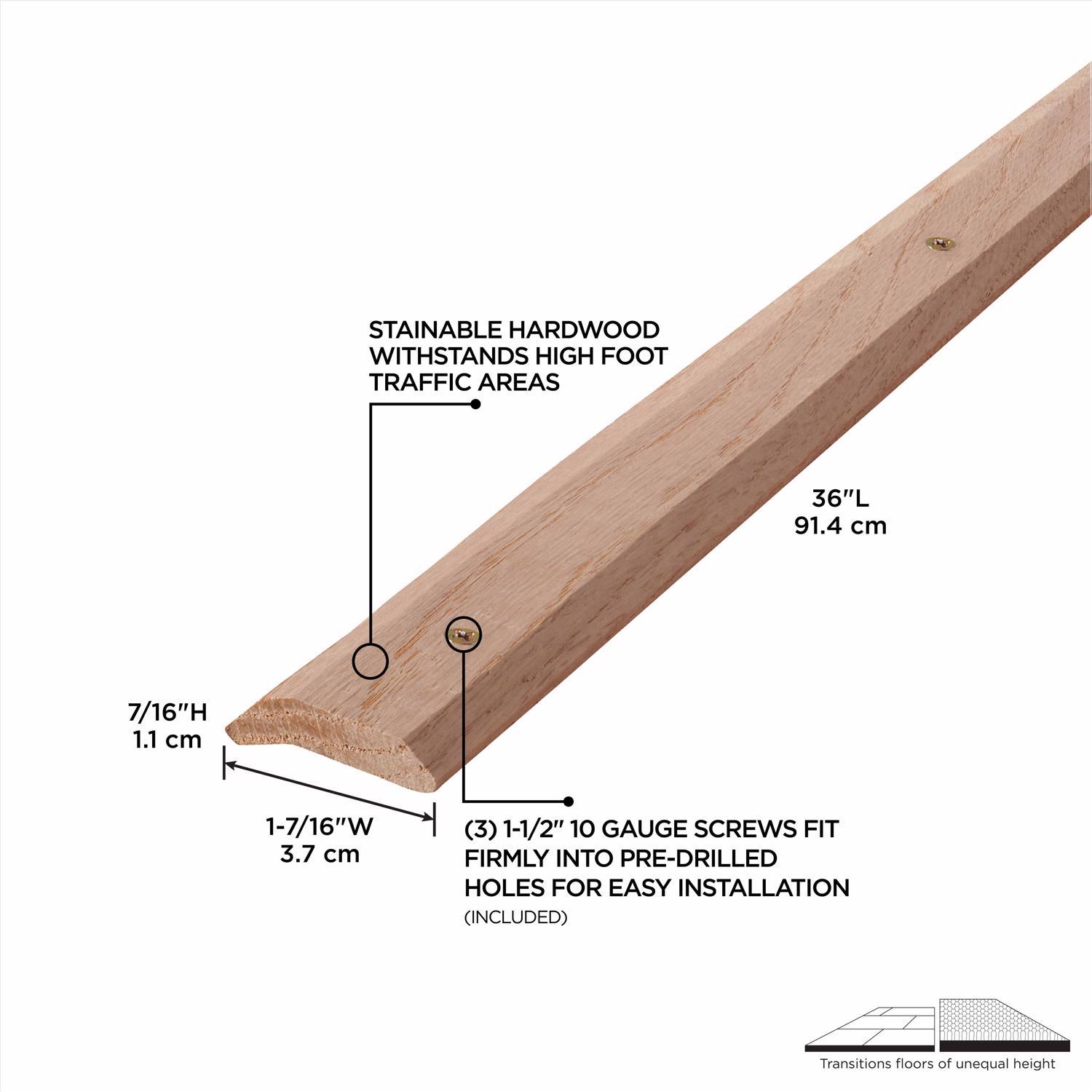 M-D Building Products 0.75 in. H X 1.44 in. W X 36 in. L Unfinished Unfinished Hardwood Carpet Trim