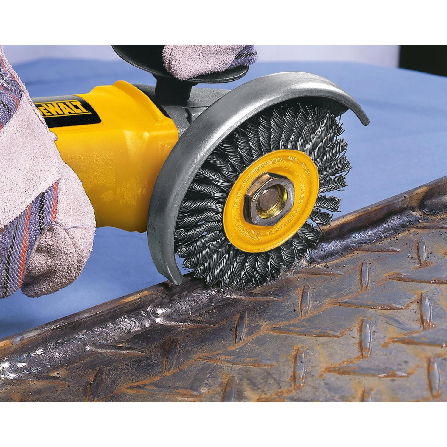 DeWalt High Performance 4 in. Coarse Crimped/Knotted Wire Wheel Brush Carbon Steel 20000 rpm 1 pc